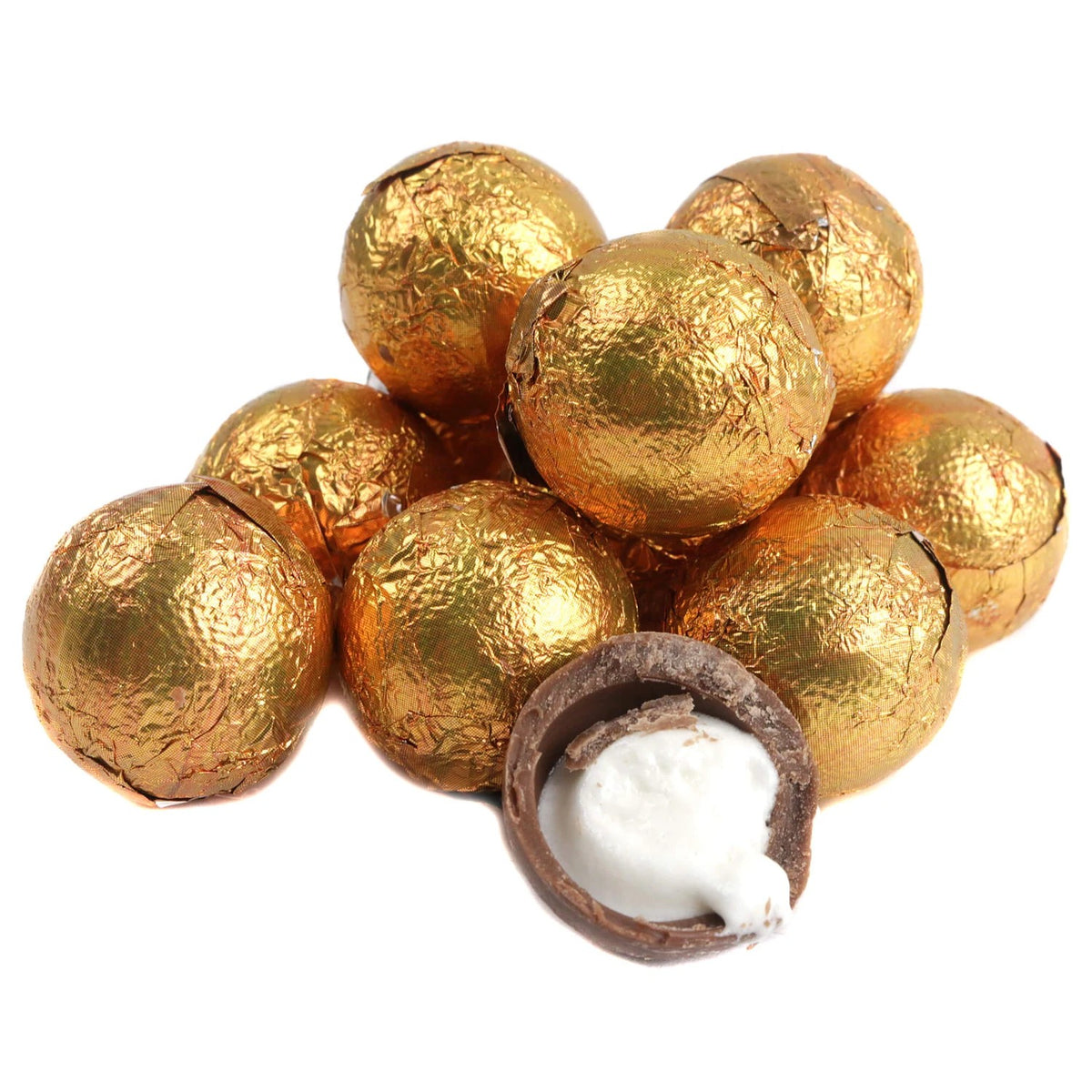 Halloween Chocolate Foil Marshmallow Fluff Filled Orange Balls 4 lb