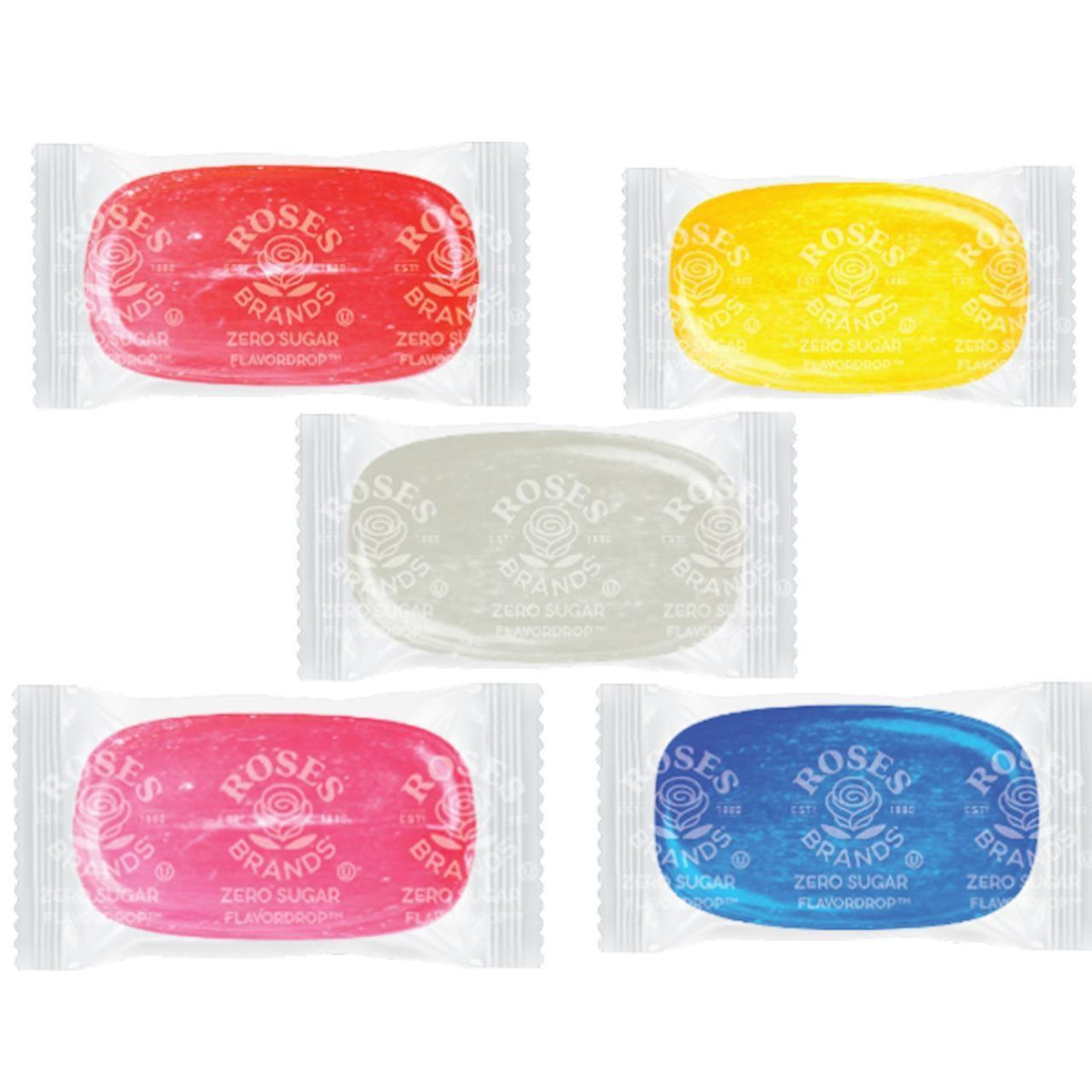 Bulk Assorted Flavor Rose Drop Hard Candies 2 lb Bulk Bag Zero Sugar Sweet Party Candy