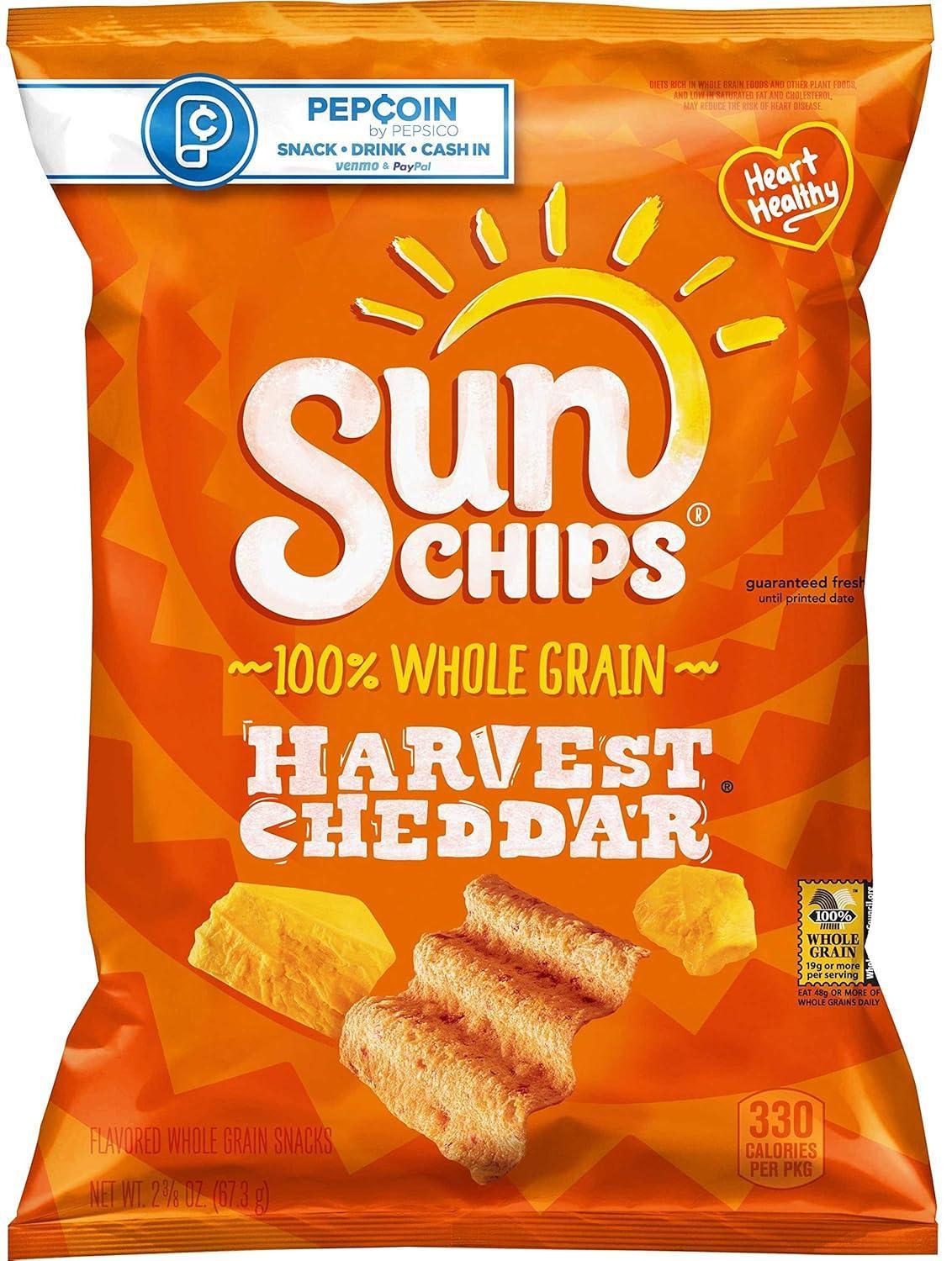 Lays Sunchips Harvest Cheddar Chips 2.37 oz 24ct XVL