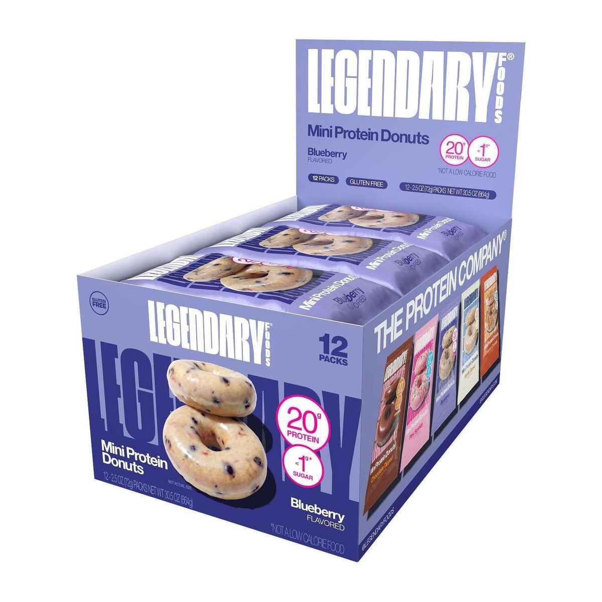 Legendary Protein Mini Donuts Blueberry 2.5 oz 12 ct