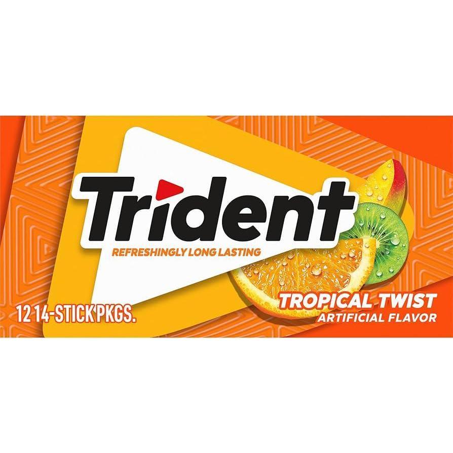 Trident Tropical Twist Gum 12 Ct 14 Sticks