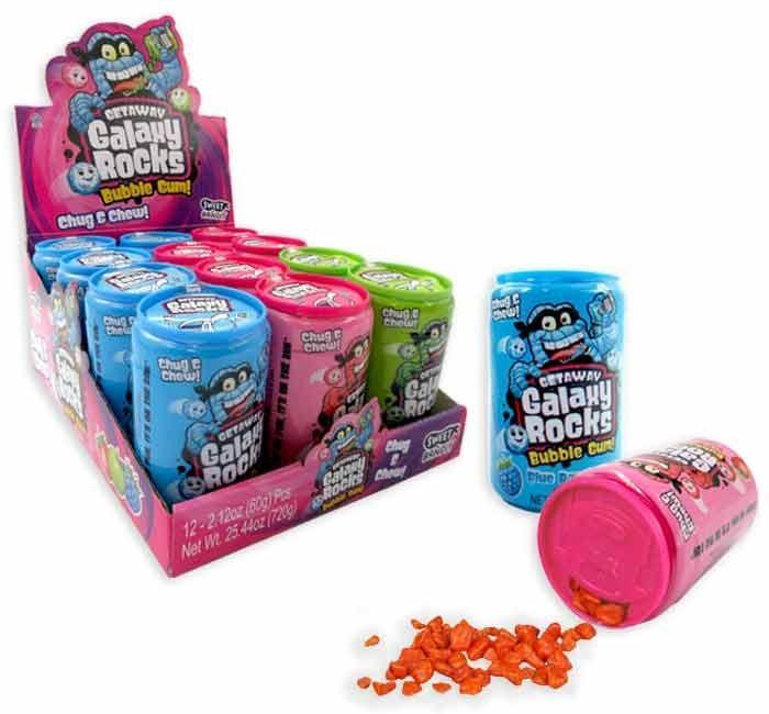 Kidsmania Getaway Galaxy Rocks Novelty Bubble Gum Candy, 2.12oz, 12-Count