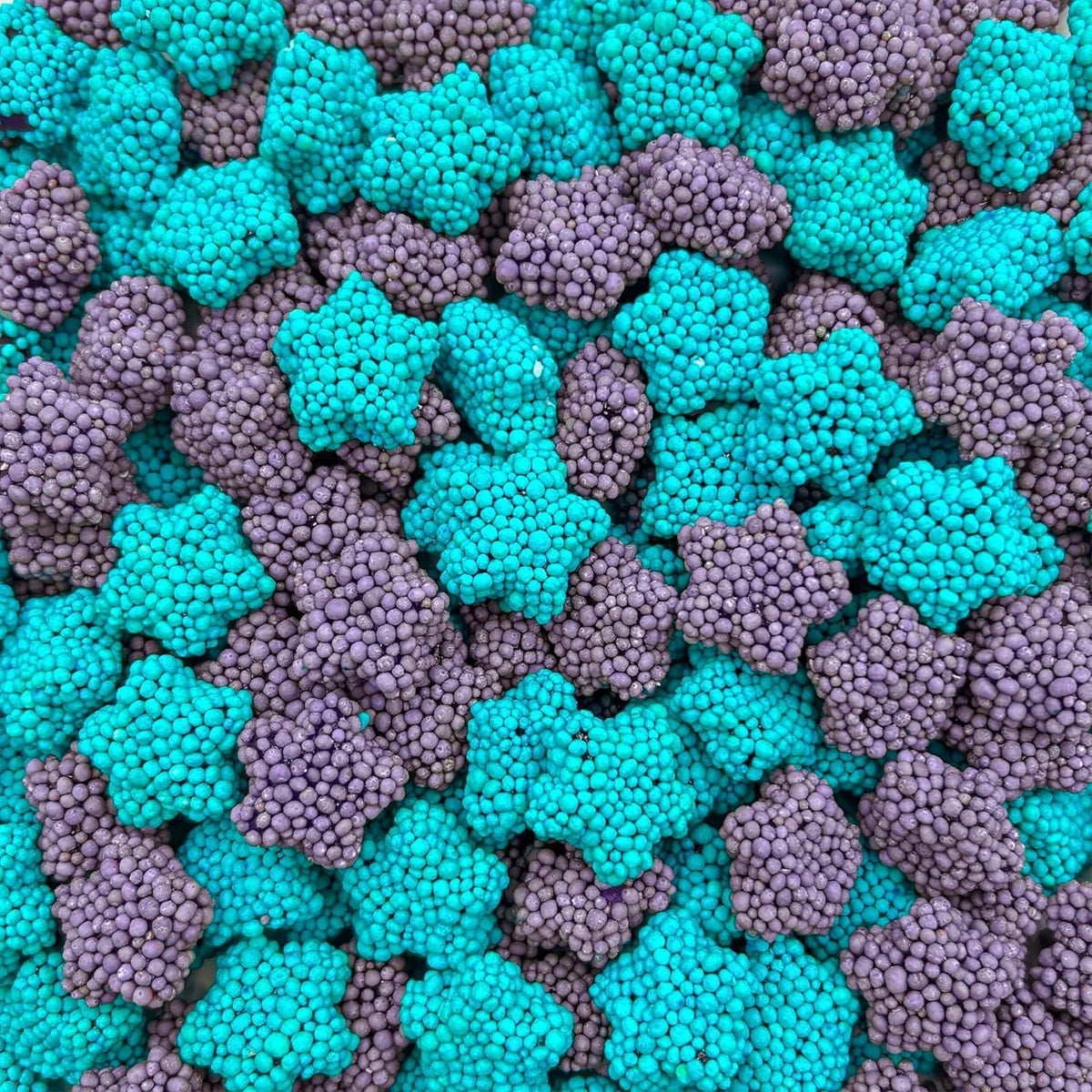 Cosmo Star Sweet Gummy Clusters - Purple Grape, Blue Raspberry Flavors - 5 lb Bulk Candy, Ideal for Parties, Delicious Food and Snacks
