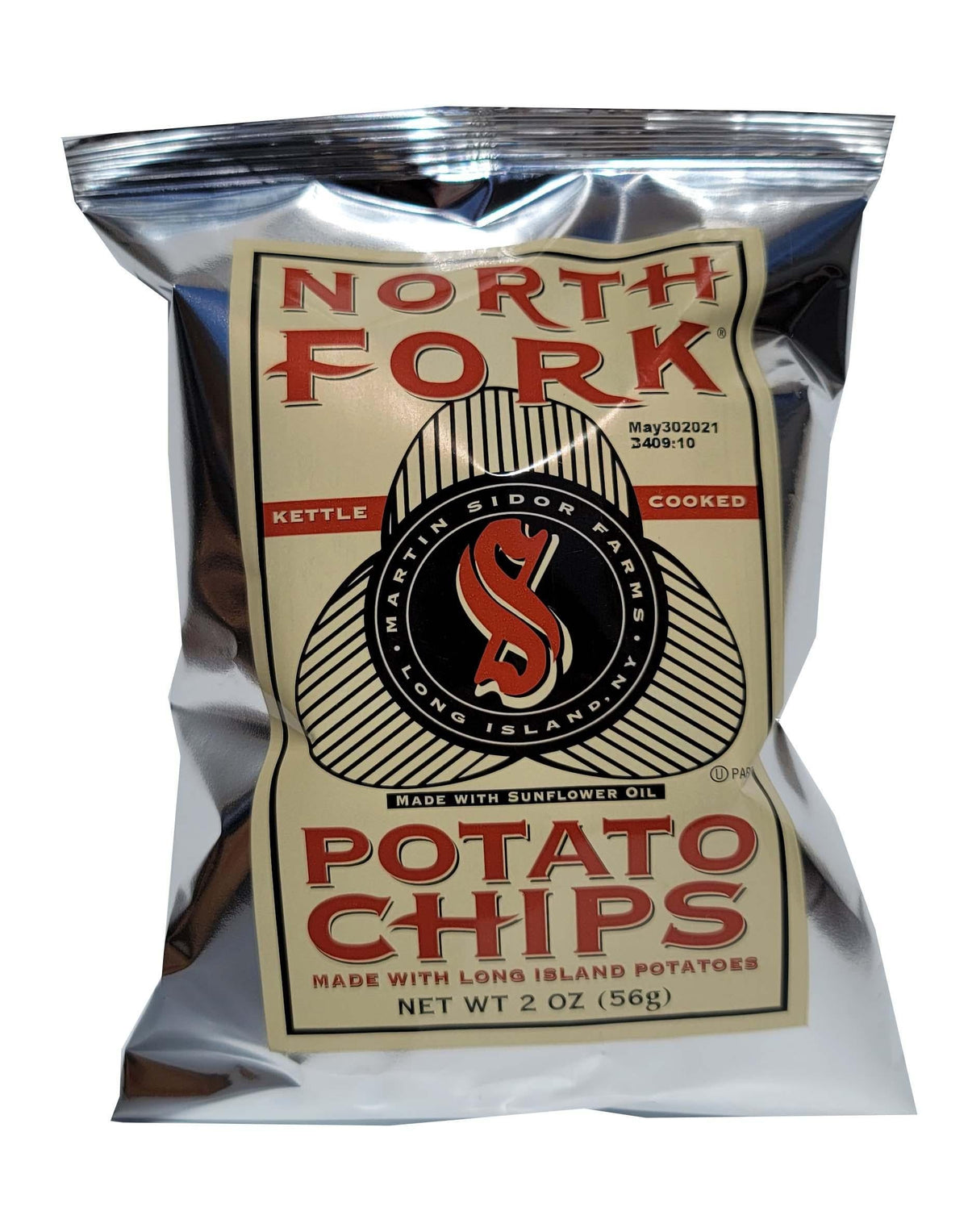 North Fork Kettle Cooked Chips, Original Salted Ambient Snack Food, 2oz Bag, 24-Count Pack