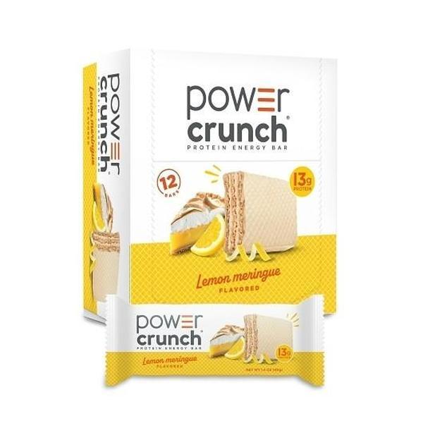 Power Crunch Protein Wafer Bars, Lemon Meringue Flavor, 1.4oz Individual Packs, 12 Count High-Protein Snack Bars