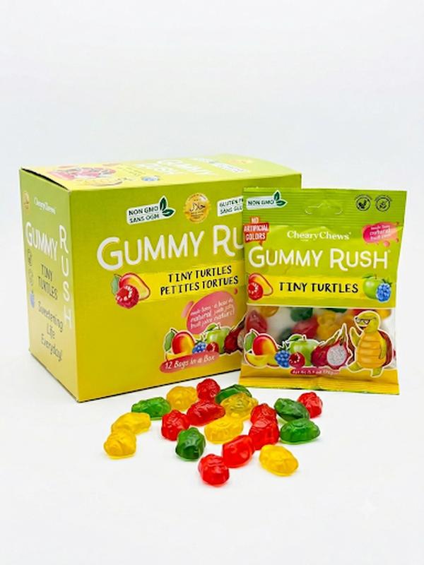 INFIN8 Gummy Rush Tiny Turtles Gummy Candy 3.17 oz 12 Count Fruity Chewy Gummy Snacks