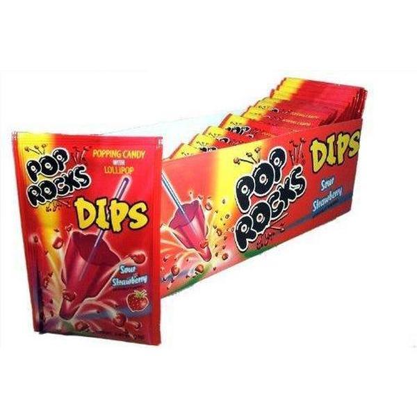 Pop Rocks Dips Sour Strawberry 18 Count 0.63 Ounce