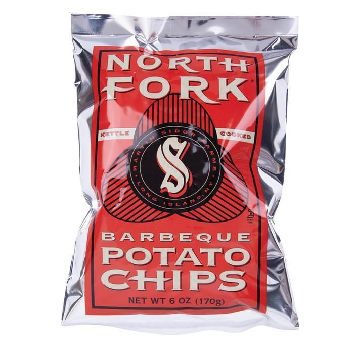 North Fork Kettle-Cooked Potato Chips, Barbecue Flavor, 6 oz, 12 Count - Crispy, Crunchy, Savory Gourmet Potato-Based BBQ Snack Chips