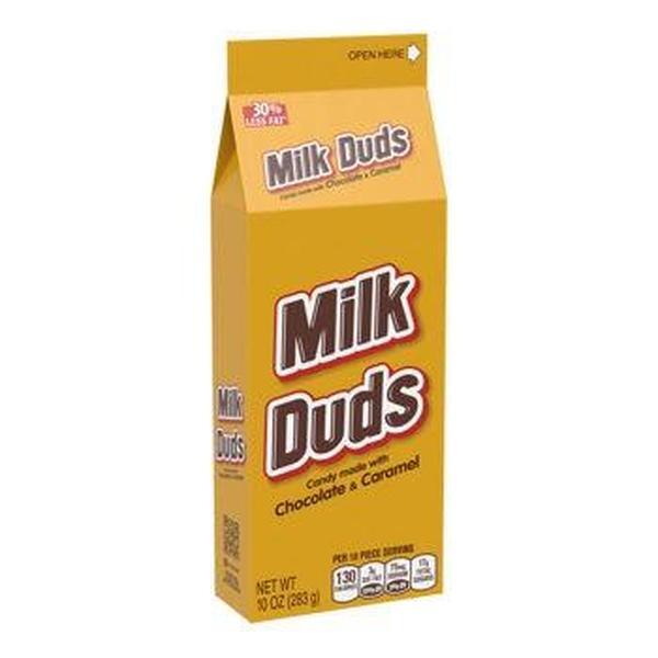 Hershey's Milk Duds Chocolate-Caramel Flavor Candies, 10 oz, 6-Count Boxed Snack Carton, Chewy Chocolate-Caramel Treats