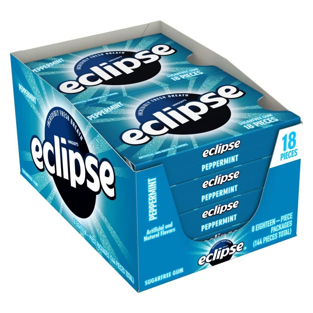 Eclipse Chewing Gum Peppermint 8 Count 18 Pieces Each