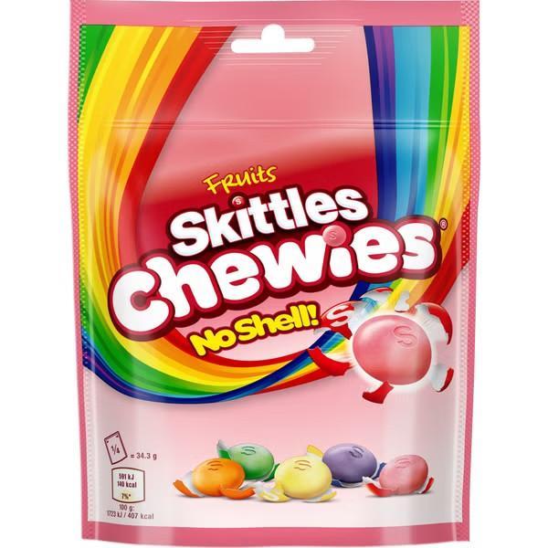 TDSSkittles UK Import No-Shell Fruit Chewies Candies - 16 Pieces, 137g Tray, Sweet Snack for Parties
