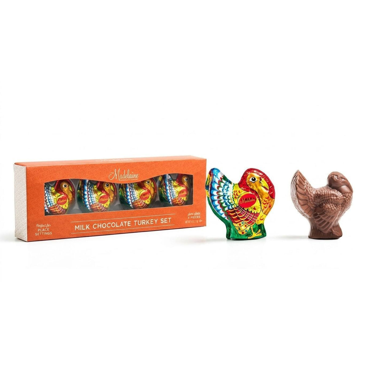 Madelaine Milk Chocolate Foiled Turkey 4 Piece Tray