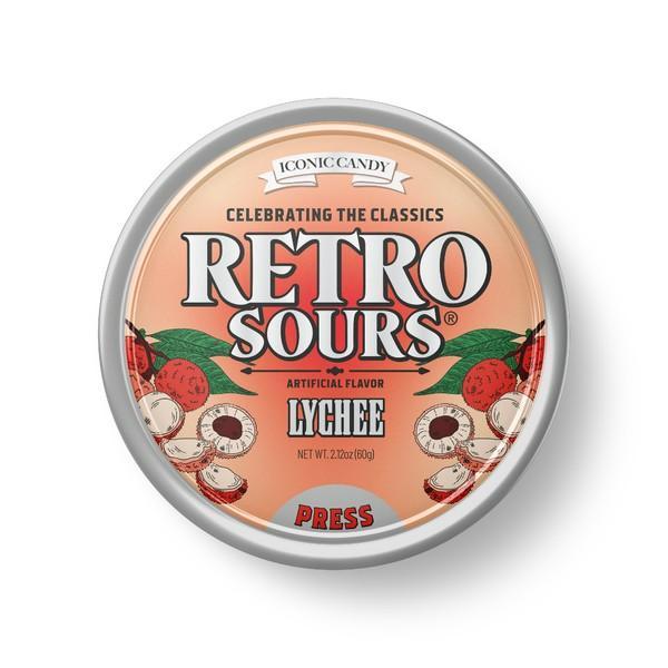 Retro Lychee Sours Hard Candies, 2.12oz Tray Pack, 8-Count Sweet Sour Fruit Candy