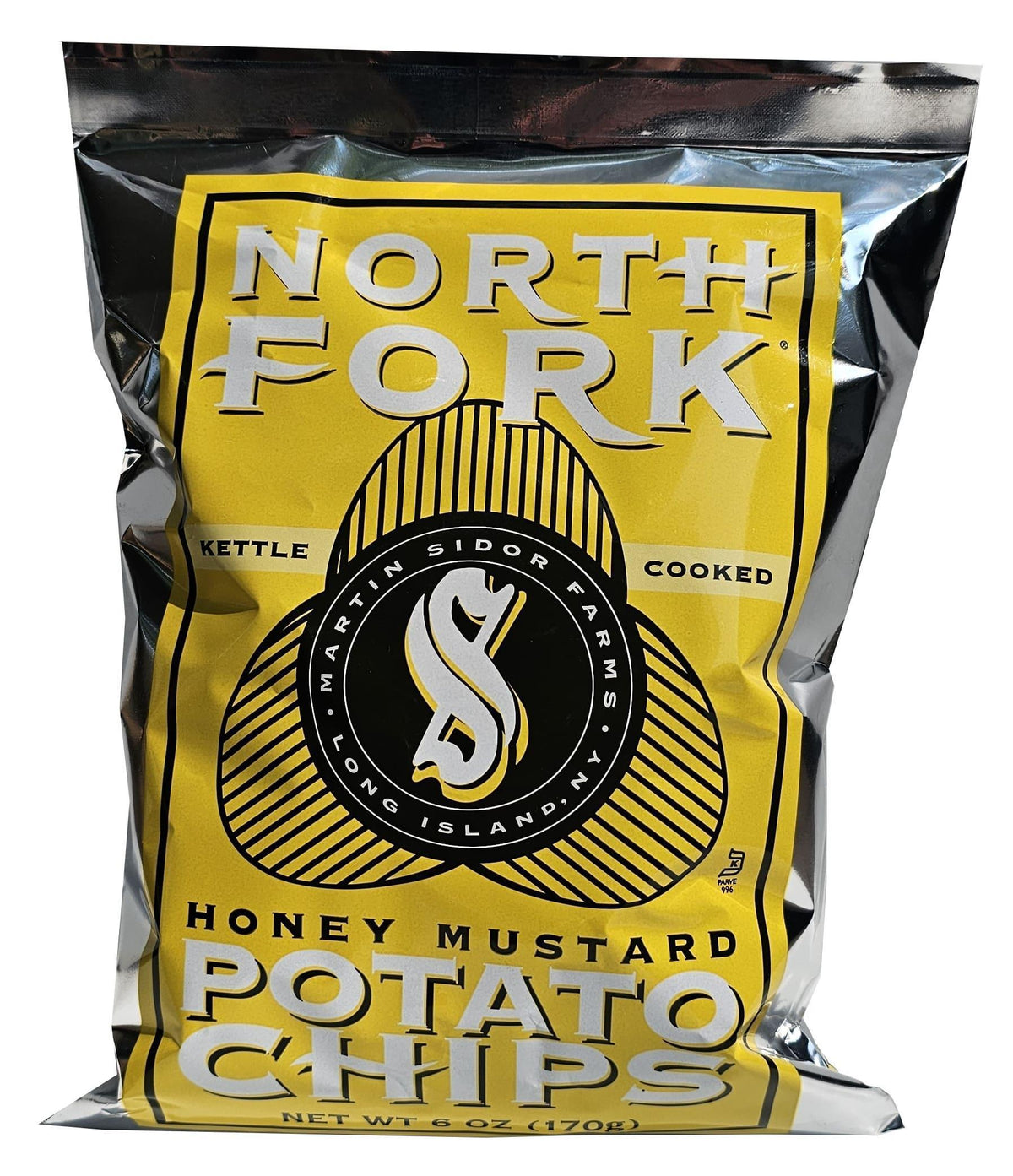 North Fork Kettle-Cooked Potato Chips, Sweet Honey Mustard Flavor, 6 oz, 12-Count Gourmet Snack Crisps