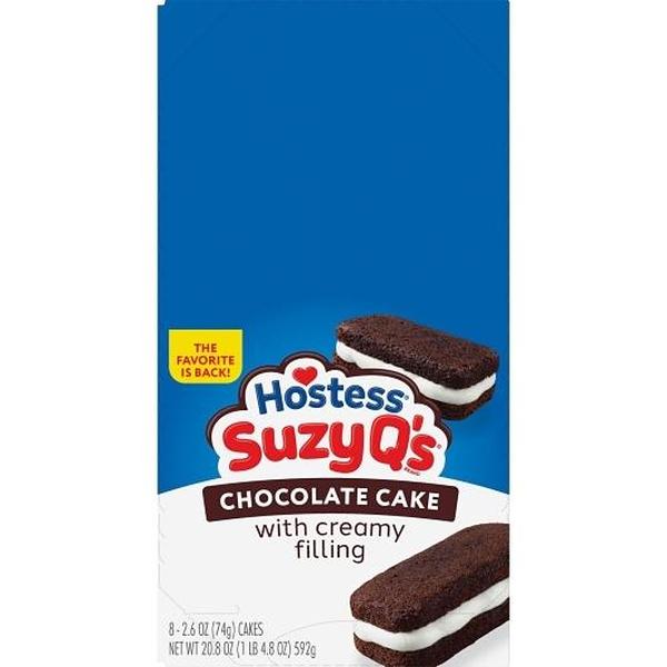 Hostess Suzy Q Chocolate Cream Cake 2.6 oz 8 ct SINGLE SERVE