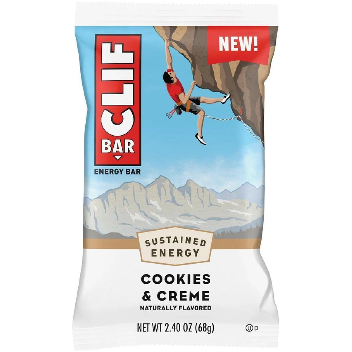 Clif Energy Bar - Cookies & Creme Flavor, 2.40oz, 12-Count Tray Pack