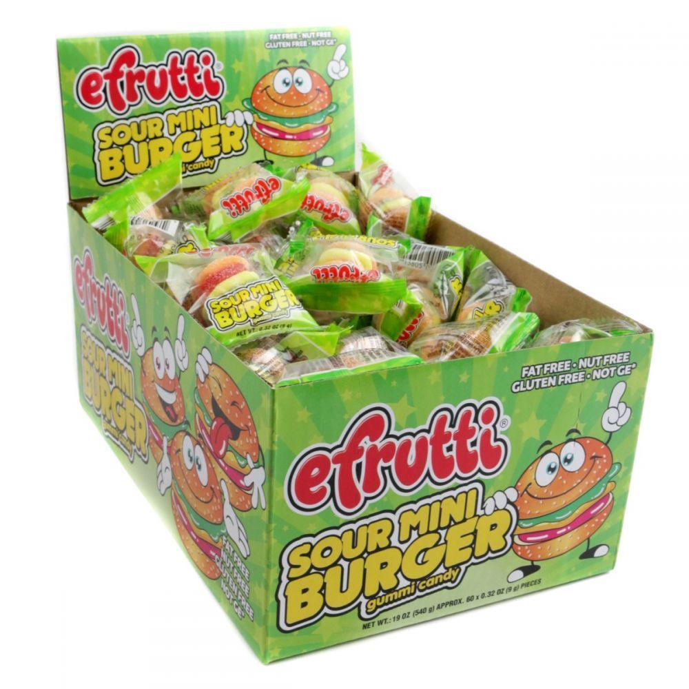 ThayerEfrutti Sour Mini Burger Gummy Candy 60 ct