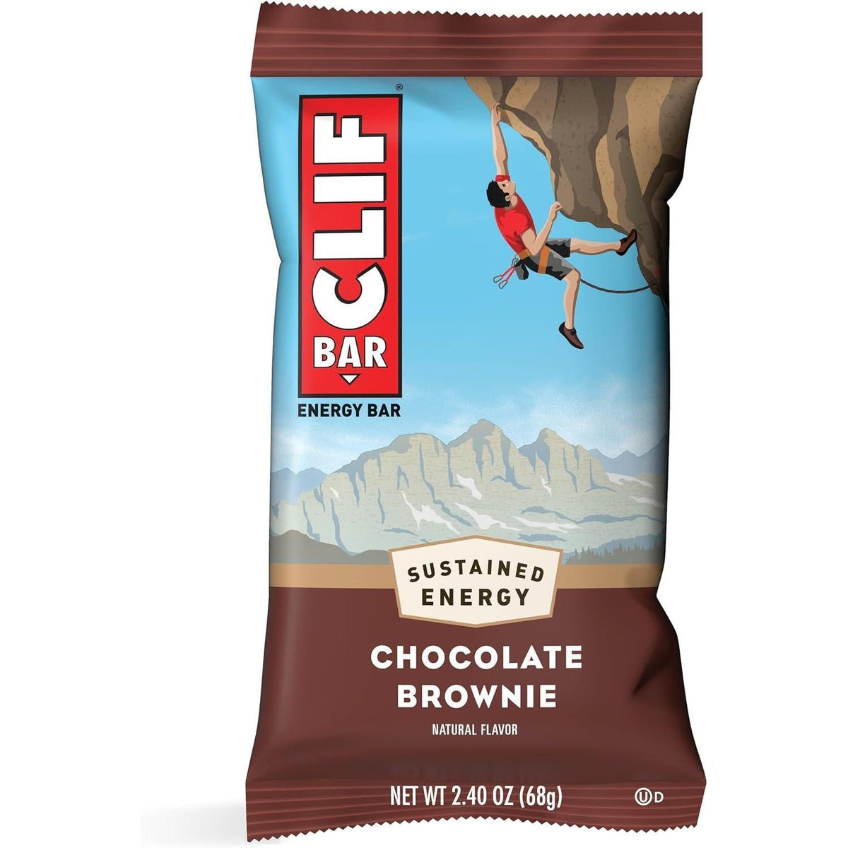 Clif Chocolate Brownie Energy Bars - 2.4oz Each, 12-Count Tray Pack Dessert Snacks, Contains Biscuits, Shelf-Stable at Room Temp