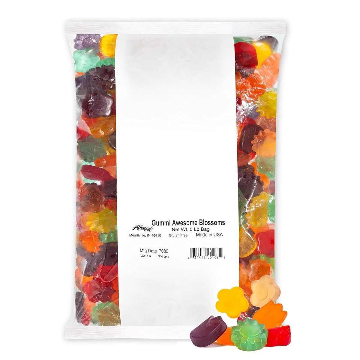 Albanese Awesome Blossoms Candy, 5lb Bulk Pack, Large Size Plastic Bag