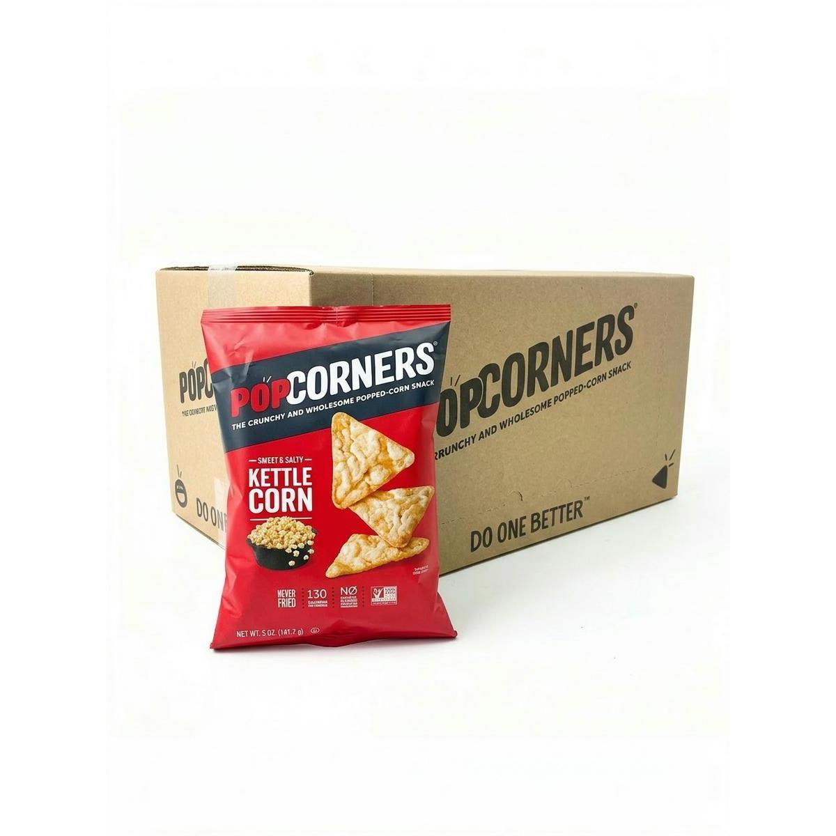 PopCorners Gluten-Free Popped Corn Kettle Corn Snack, 5 oz, 12-Count Sweet and Salty Puffed Snack Bags