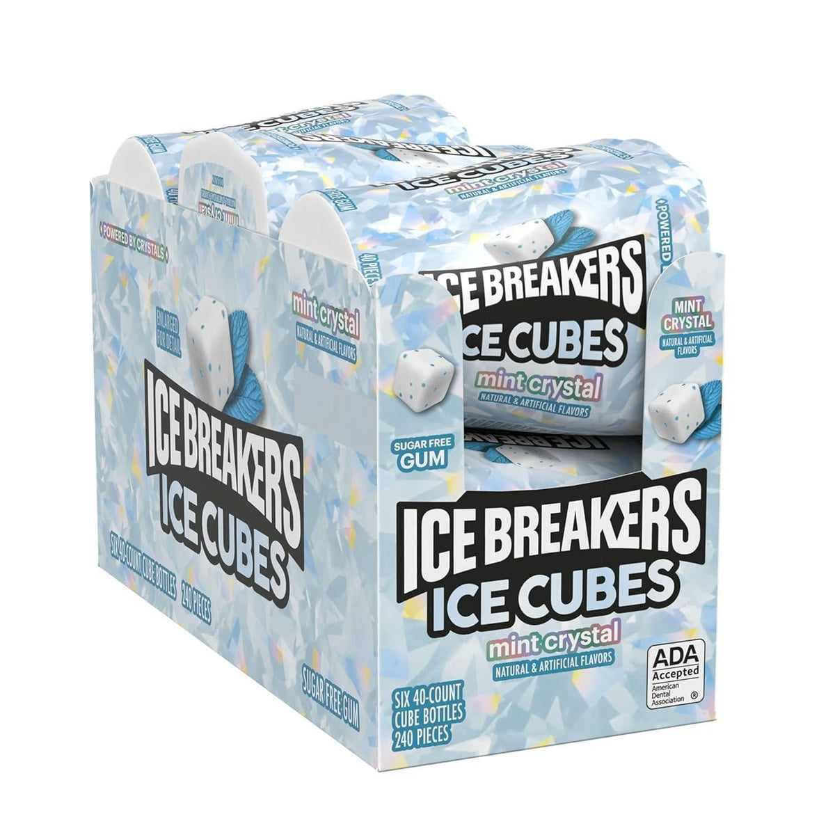 Ice Breakers Cubes Mint Flavor Sugar-Free Chewing Gum, 3.24 oz Tray Pack, 6-Count Bottle Pack Snacks