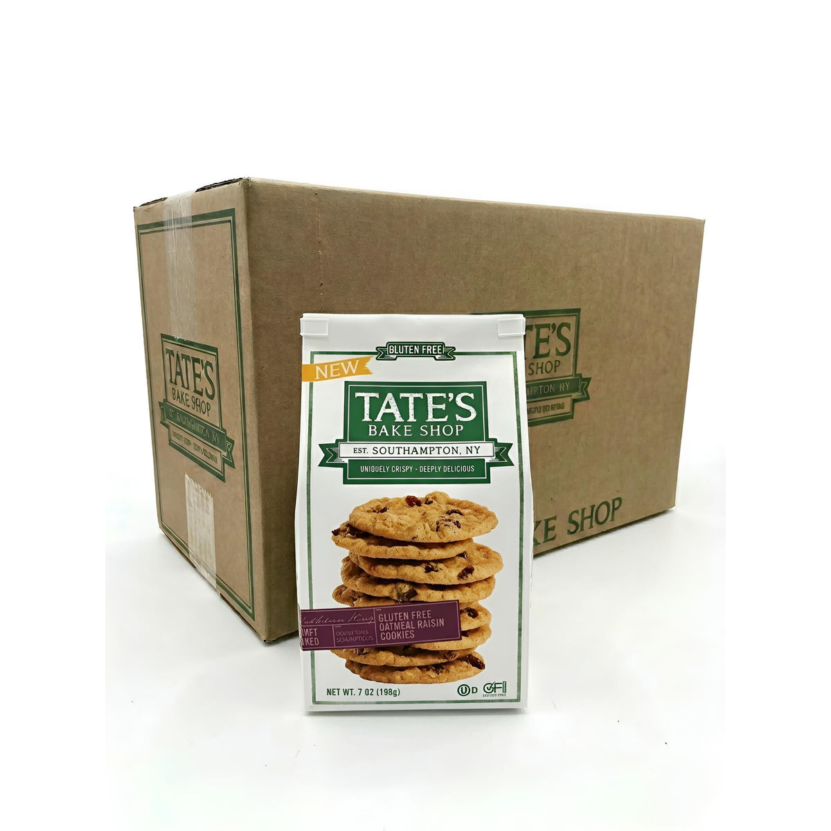 Tate's Bake Shop Gluten-Free Biscuit Cookie, 7oz Gourmet Soft Baked Leisure Snack, 6-Count Bagged Treats