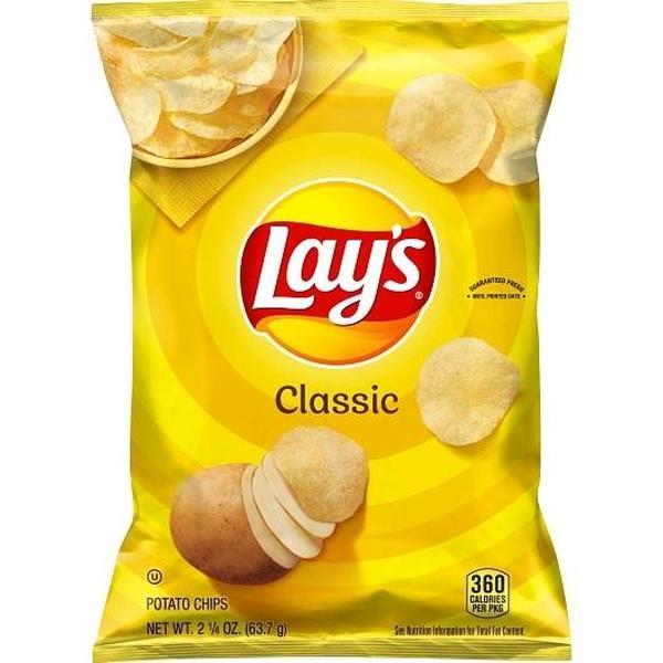 Lay's Classic Original Potato Chips Snack, 2.25 oz, 24 ct, XVL