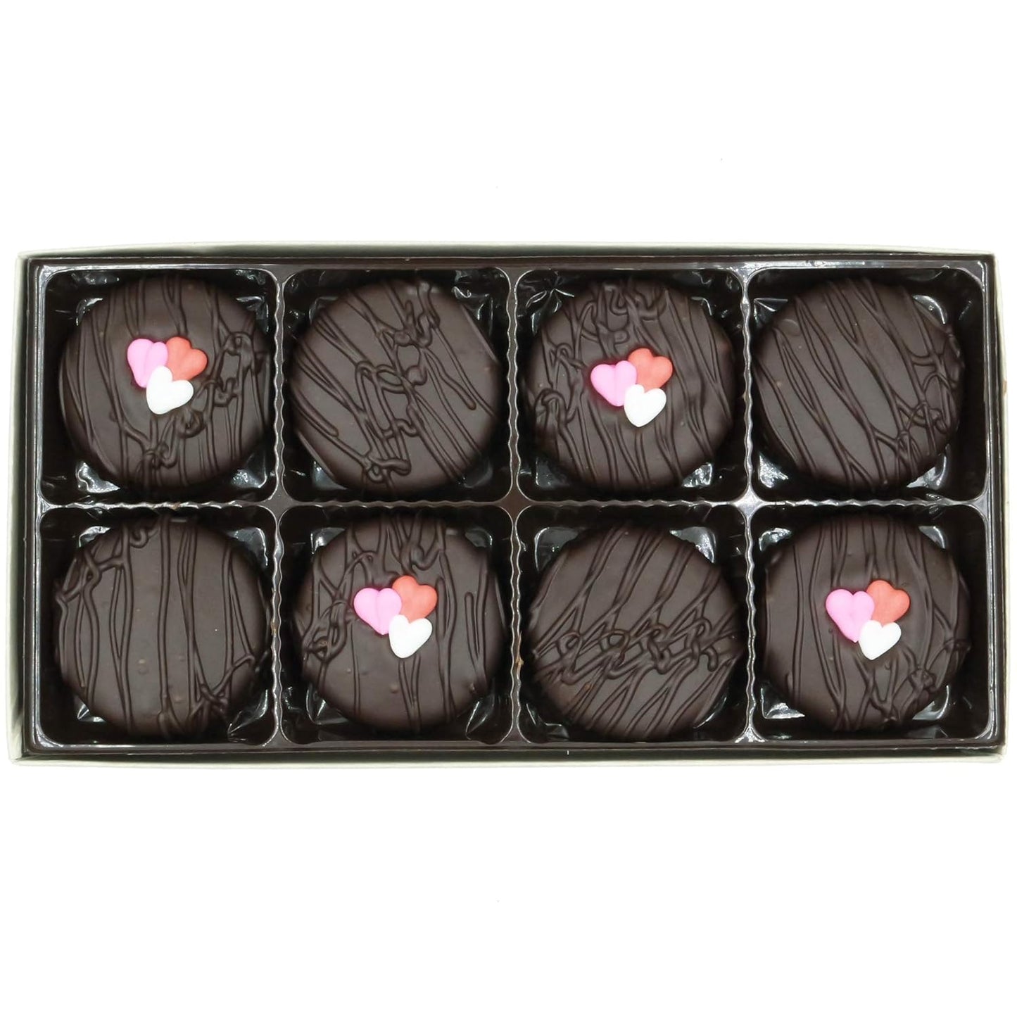 Philadelphia Candies Dark Chocolate Covered Creme Filled Sandwich Cookies, Valentine's Day Gift 8 Ounce