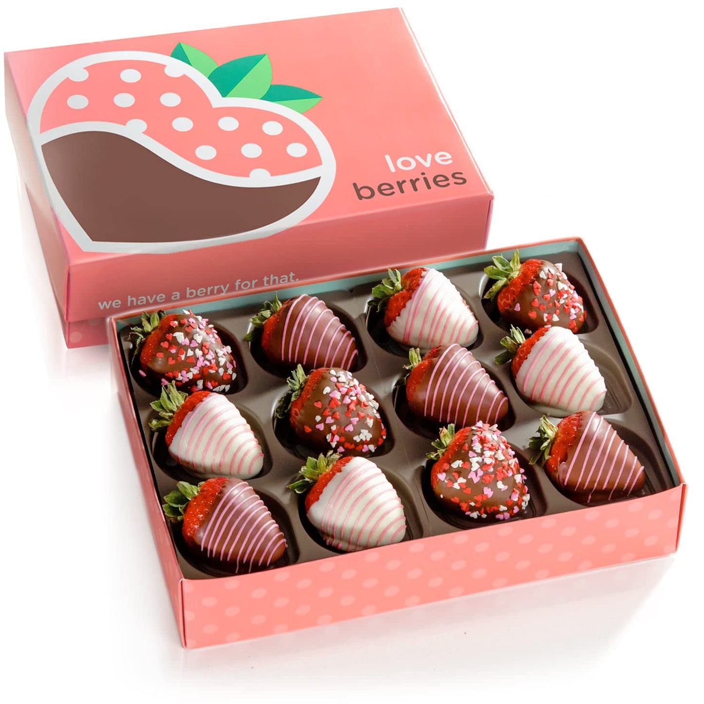 A Gift Inside The Original Love Berries Chocolatey Dipped Strawberries - 12 Berries