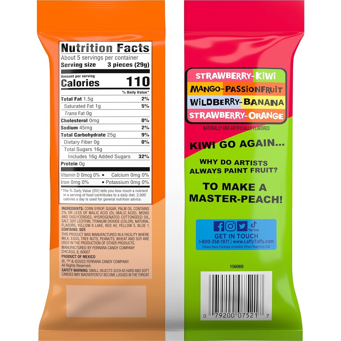 Laffy Taffy Candy, Fruit Combos, Individually Wrapped Mini Bars, 6 Ounce