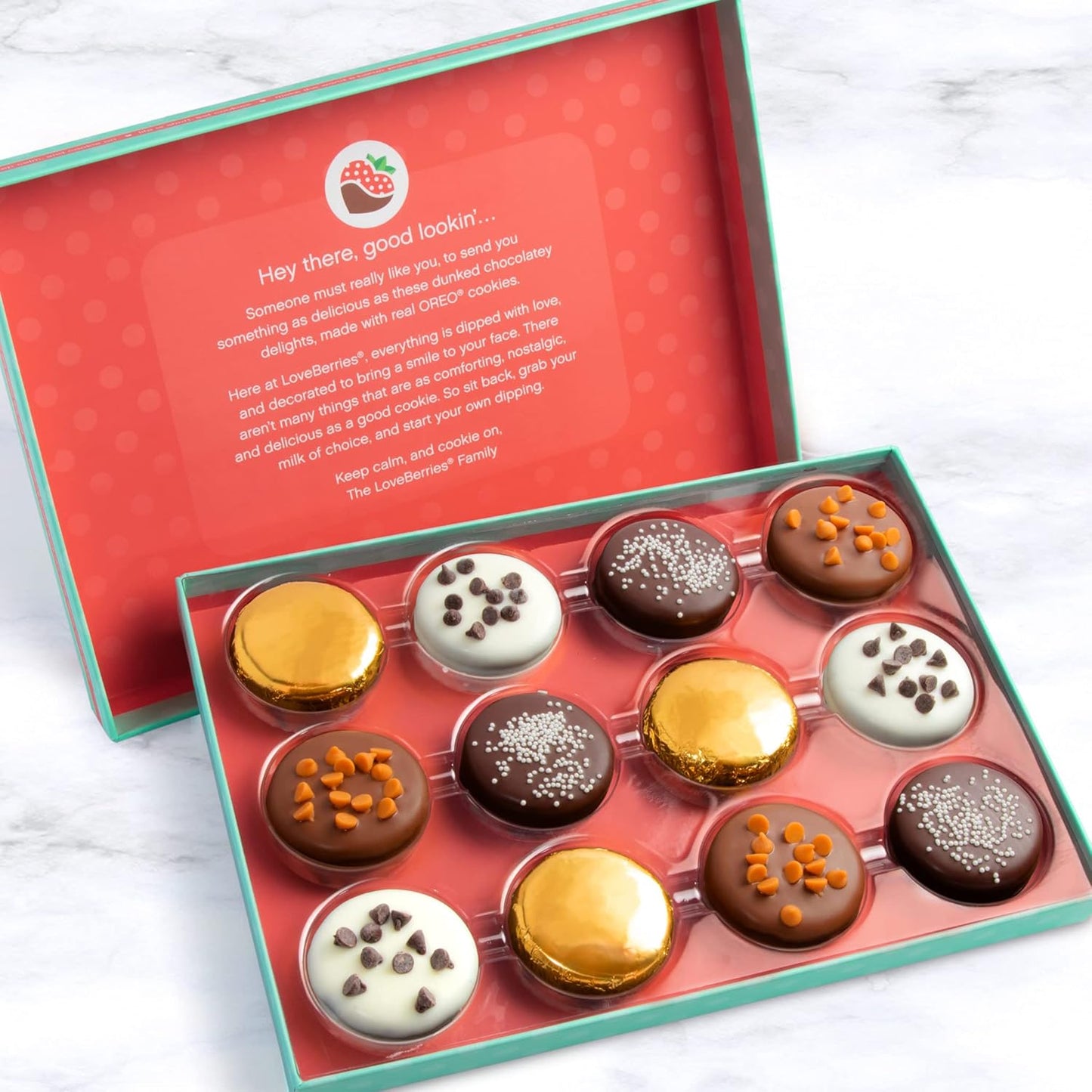 Deluxe Chocolate Dipped Oreos Gift Box - 12 pc