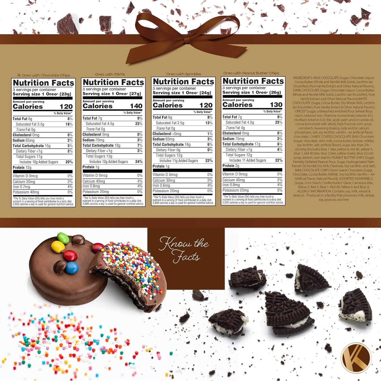 KREMERY Creamy Chocolate Cravings - Purim Mishloach Manot Chocolate Covered Sandwich Cookies And Cream Gift Basket (12 Count) Birthday Sweet Treats - Assorted Candy Toppings - Kosher Dairy