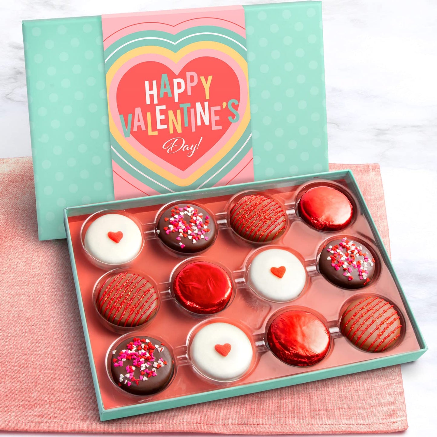12 Chocolate Covered Love Oreos with Valentine Sleeve