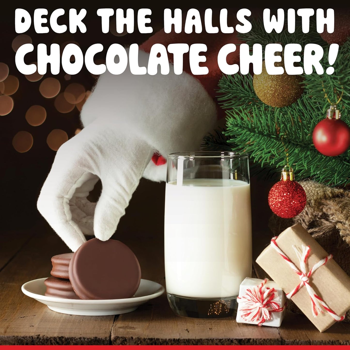 Chocolate Covered Cream Filled Cookies by Chocolate Works, Gourmet Christmas Chocolate Gift Box, Milk Chocolate Coated Cookies, Santa Claus and Snowman Gift, 6 Premium Chocolate Treats Packs