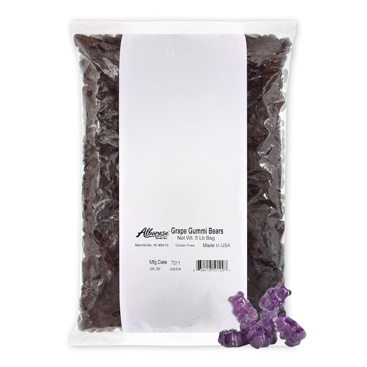 Albanese Grape Gummi Bears 5 Pound Bag Bulk