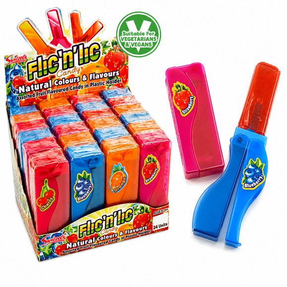 Swizzels UK Flic N Lic Folding Lollipop Candy 24ct Tray