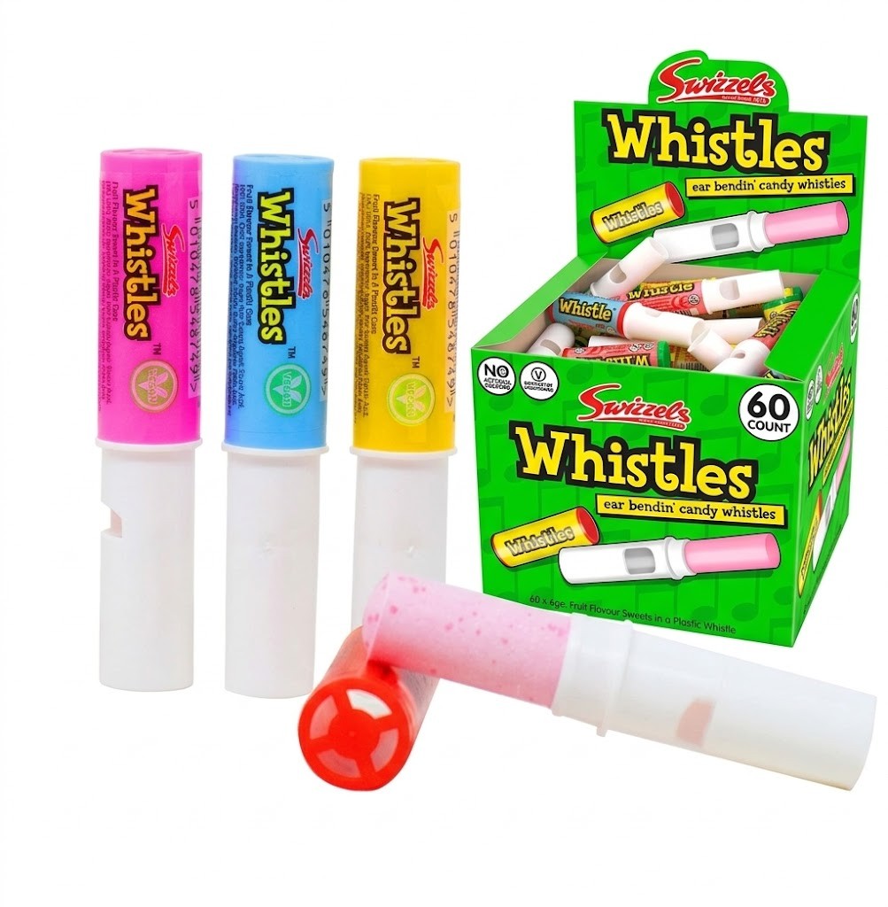 Swizzels UK Whistles  Candy  Sticks Lollipop 60ct