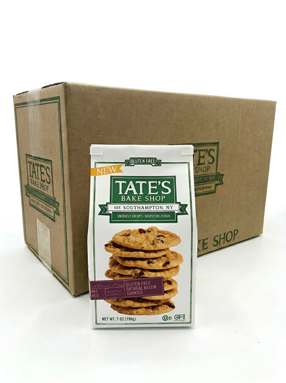 Tate's Bake Shop Gluten Free Oatmeal Rasin Cookies Bag 7oz 6ct