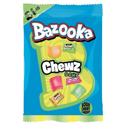 Bazooka UK Import Sour Filled Soft Candy 120g 12 Count Peg Tray Chewy Sour Candy
