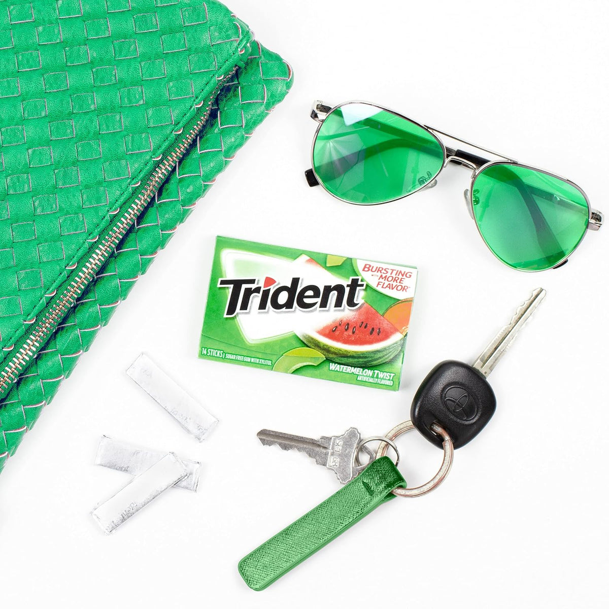 Trident Watermelon Twist Chewing Gum 12 Count Tray 14 Sticks Each Fruity Watermelon Gum