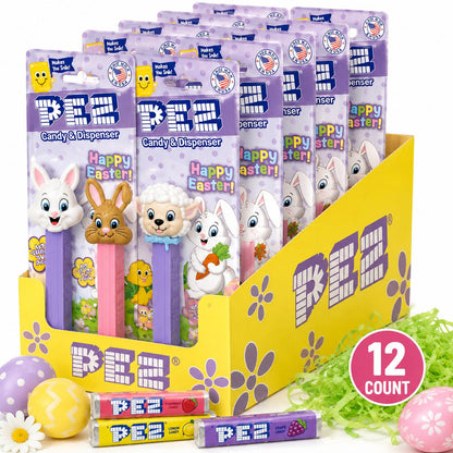 PEZ Easter Assorted Candy Dispensers, 12-Count Collectible Set with PEZ Candy Refills, Easter Basket Favors, Holiday Gift