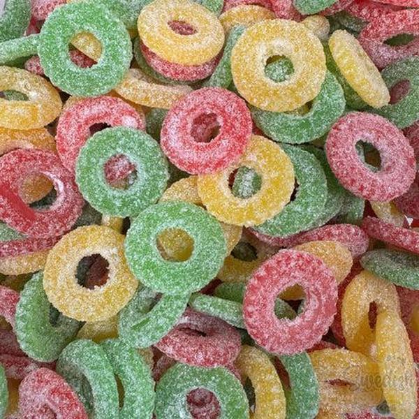 Franssons Swedish Sura Ringar Sour Candy Rings, 3.3 lbs Bulk Pack, Multi-Color Gummy Snacks