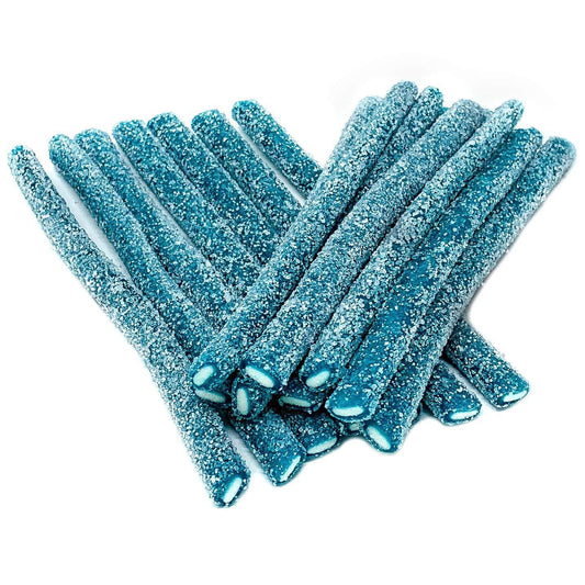 Fini Spain Sugar-Based Sour Blue Raspberry Tuberoos Tubes Candy, 3.52 lbs, 200 Pieces Tub