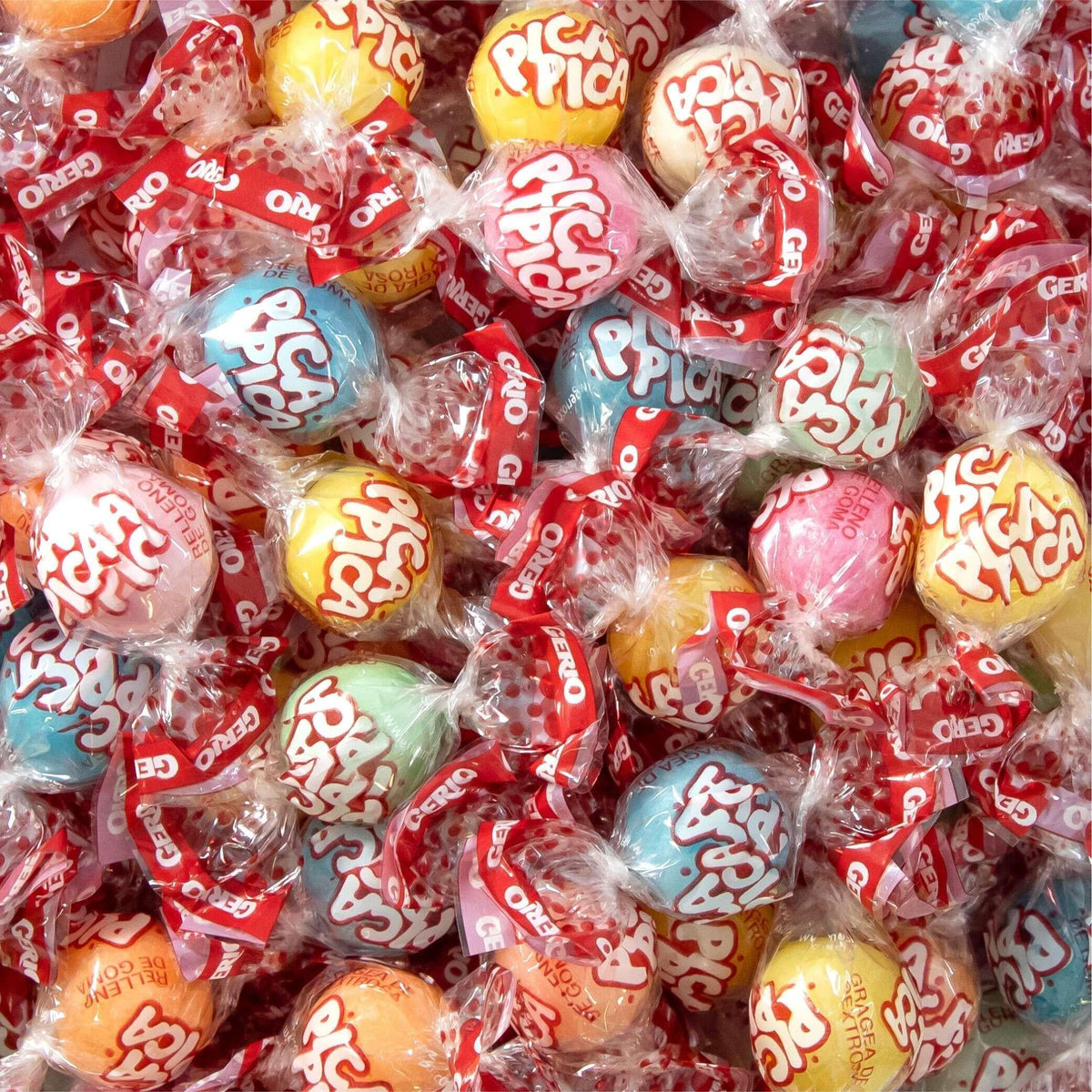 Liberty Gerio Spain Pica Pica Gummy Filled Hard Candy 2.2 lb Bulk Bag Sour Fruit Candy
