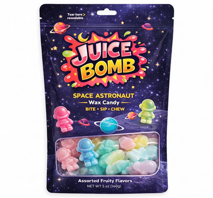 Nauti Labs Juice Bomb Astronaut Space Wax Candy, 5oz, 6-Pack Novelty Liquid-Filled Wax Snacks