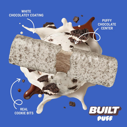 ThayerBUILT Puff Protein Bar Cookies 'N Cream 1.41 oz 12 Count  Crispy Protein Snack Bars | Creamy Cookies Flavor On-the-Go Treats