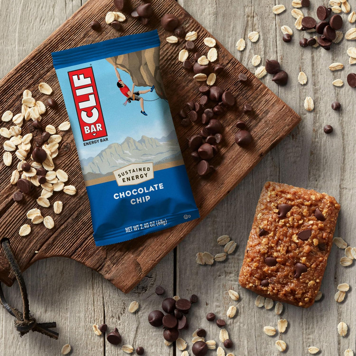 Clif Energy Protein Bars, Chocolate Chip Flavor, 2.40 oz, 12-Count Pack Sweet Snack Bars