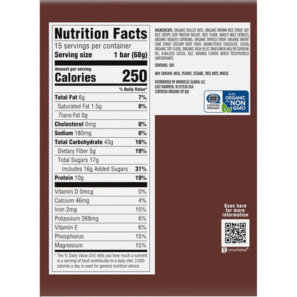 Clif Chocolate Brownie Energy Bars - 2.4oz Each, 12-Count Tray Pack Dessert Snacks, Contains Biscuits, Shelf-Stable at Room Temp