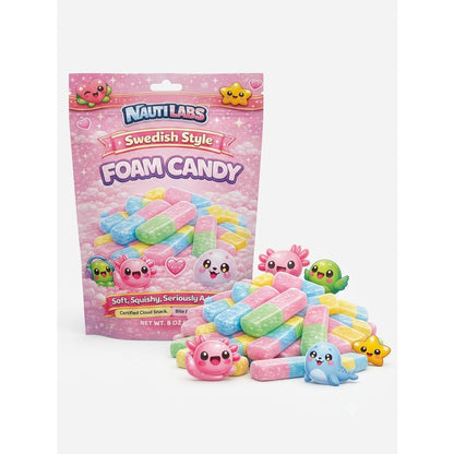Nauti Labs Swedish Style Foam Cloud Candy Assorted Flavors 8 oz 6 Pack Soft Chewy Candy