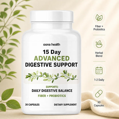 Spark Nutrition 15-Day Digestive Support Dietary Fiber Supplement Herbal Blend Capsules - with Psyllium Husk, Flaxseed, Aloe Vera, Senna Leaf - for Adult Gut Health & Regularity